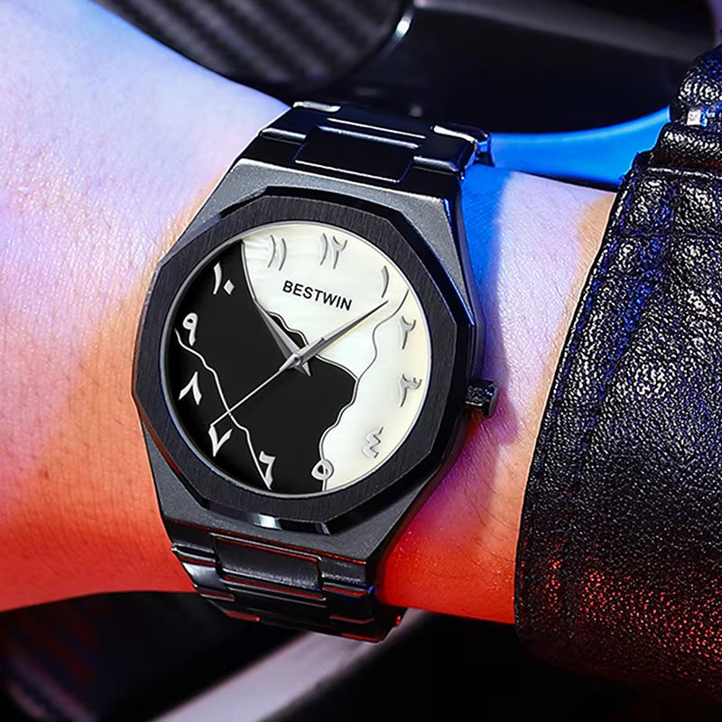 Reloj Hombre BESTWIN Creative Dial Watches Men'S Watch Gold Shell Face Business Fashion Watches for Men Relogios Masculino